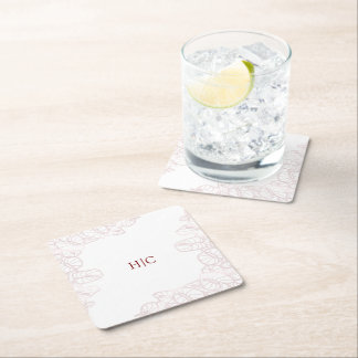 Dessous-de-verre Carré En Papier Anthurium Initials Coaster