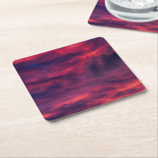 Dessous-de-verre Carré En Papier août rouge