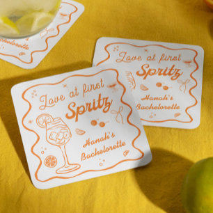 Dessous-de-verre Carré En Papier Aperol spritz Enterrement de vie de jeune fille