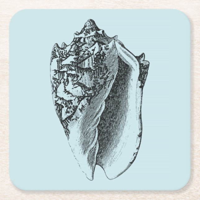 Dessous-de-verre Carré En Papier Aqua Conch Shell (Devant)