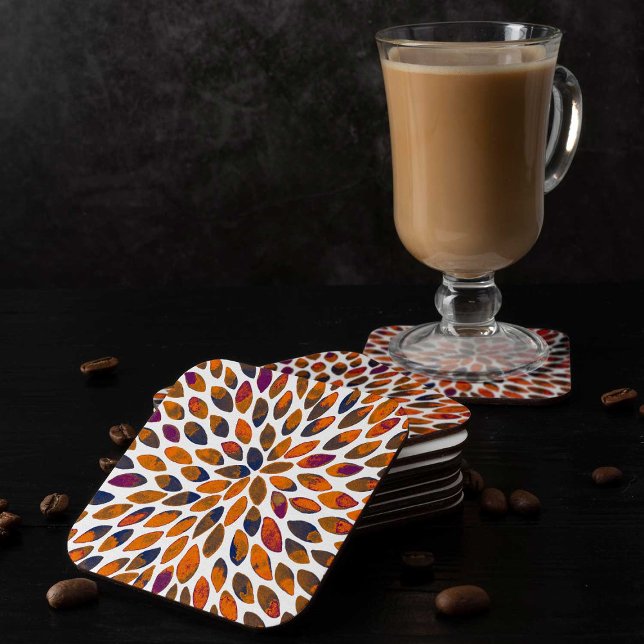 Dessous-de-verre Carré En Papier Aquarelle brosse traits - effet rouillé (Créateur téléchargé)