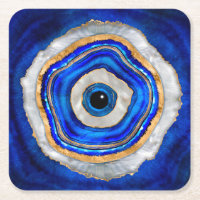 Aquarelle de l'oeil malin et or