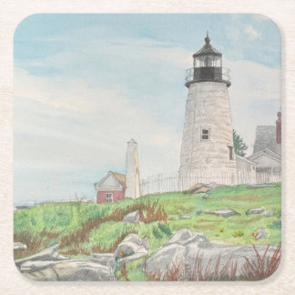 Dessous-de-verre Carré En Papier Aquarelle de Pemaquid Point