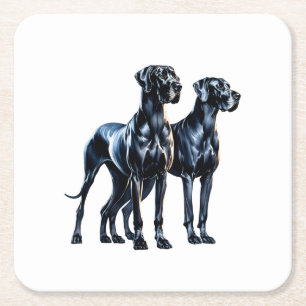 Dessous-de-verre Carré En Papier Aquarelle Great Danes