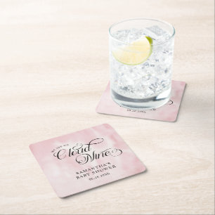 Dessous-de-verre Carré En Papier Aquarelle moderne Cloud rose Neuf Baby shower