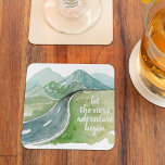 Dessous-de-verre Carré En Papier Aquarelle Nature Commençons la prochaine aventure<br><div class="desc">Aquarelle Nature Commençons la prochaine aventure</div>