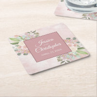 Aquarelle rose rustique Floral Mariage bohème