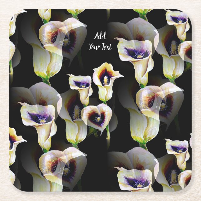 Dessous-de-verre Carré En Papier Aquarelle Sublime Arum Calla Lilies (Devant)