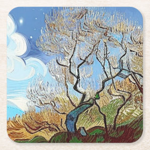 DESSOUS-DE-VERRE CARRÉ EN PAPIER ARBRE DE MONTAGNE