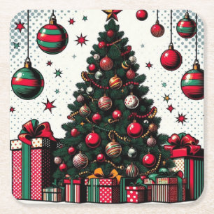 Dessous-de-verre Carré En Papier Arbre de Noël
