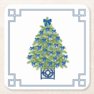 Dessous-de-verre Carré En Papier Arbre de Noël en Chinoiserie