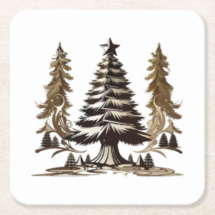 Dessous-de-verre Carré En Papier Arbre Magique