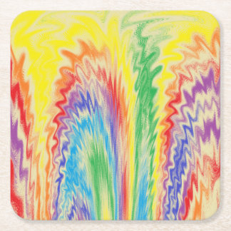 Dessous-de-verre Carré En Papier Arc-en-ciel explosif