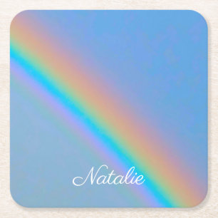 Dessous-de-verre Carré En Papier Arc-en-ciel naturel