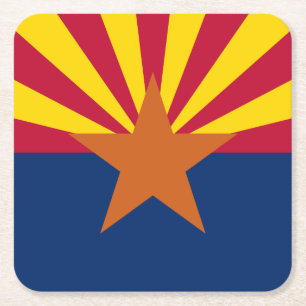 Dessous-de-verre Carré En Papier Arizona Drapeau : Réglage de Star Sun, État du cui