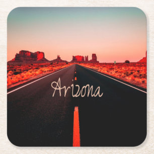 Dessous-de-verre Carré En Papier Arizona Sunset Desert Red Rocks