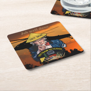Dessous-de-verre Carré En Papier Armée Marine Force aérienne Marines Vietnam Vietna