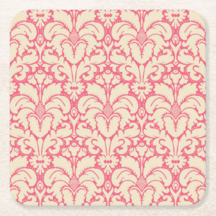Dessous-de-verre Carré En Papier Arrière - plan baroque 2 de damassé de style