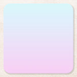 Dessous-de-verre Carré En Papier Arrière - plan de dégradé rose et bleu pastel<br><div class="desc">Couleur pastel bleu clair et rose.</div>