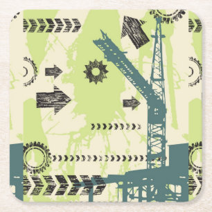 Dessous-de-verre Carré En Papier Arrière - plan de pointe abstrait