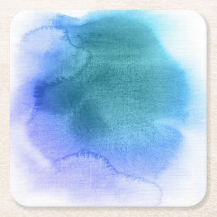 Dessous-de-verre Carré En Papier Arrière - plan peint à la main 12 d'aquarelle