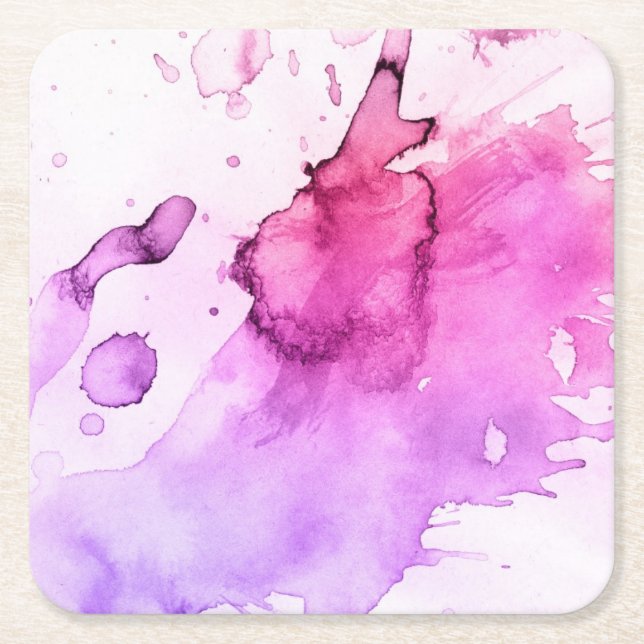 Dessous-de-verre Carré En Papier Arrière - plan peint à la main 5 d'aquarelle (Devant)