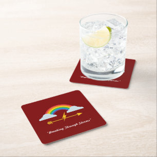 Dessous-de-verre Carré En Papier "Arrow rencontre Rainbow"