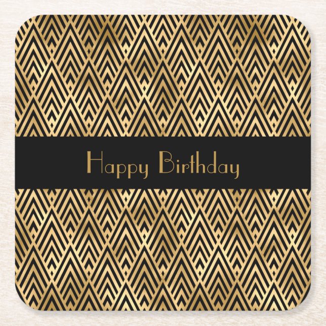 Dessous-de-verre Carré En Papier Art Déco géométrique personnalisable (Devant)