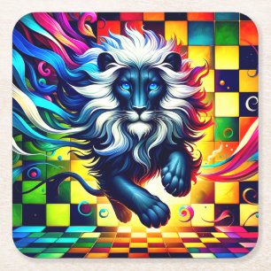 Dessous-de-verre Carré En Papier Art Lion