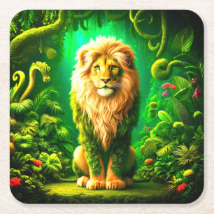 Dessous-de-verre Carré En Papier Art Lion