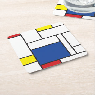 Dessous-de-verre Carré En Papier Art Moderne Géométrique Minimaliste De Stijl Mondr