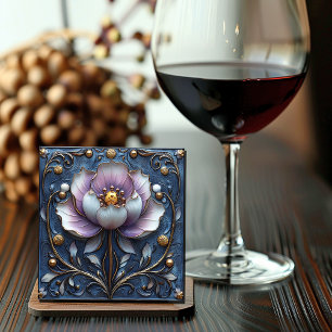 Dessous-de-verre Carré En Papier Art Nouveau Beau Nénuphar Rose