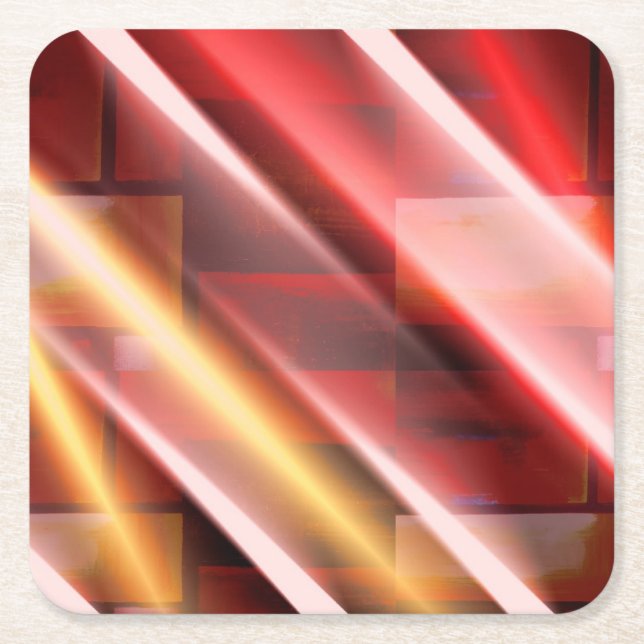 Dessous-de-verre Carré En Papier Art numérique Art déco moderne Abstrait (Devant)