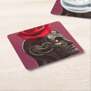 Dessous-de-verre Carré En Papier Art visage