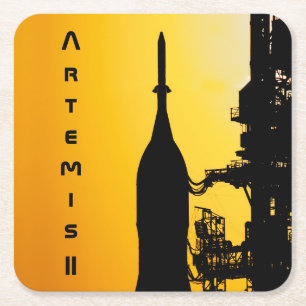 Dessous-de-verre Carré En Papier Artemis II vers la plateforme de lancement