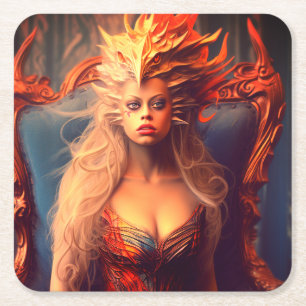 Dessous-de-verre Carré En Papier Artsy Lady