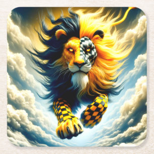 Dessous-de-verre Carré En Papier Artsy Lion