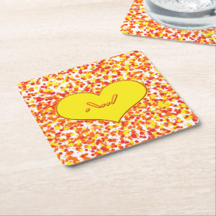 Dessous-de-verre Carré En Papier ASL-I Love You with Heart par Shirley Taylor