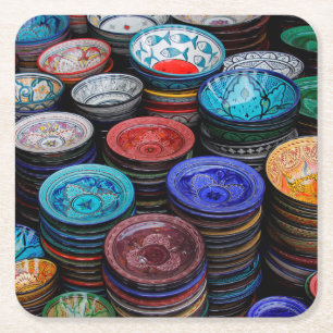 Dessous-de-verre Carré En Papier Assiettes Marocaines Au Marché