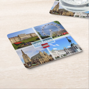 Dessous-de-verre Carré En Papier AT Vienna - Schloss Schonbrunn - Prater Fnfair -