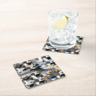 Dessous-de-verre Carré En Papier Attaque arc-en-ciel