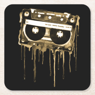 Dessous-de-verre Carré En Papier audiocassette vintage