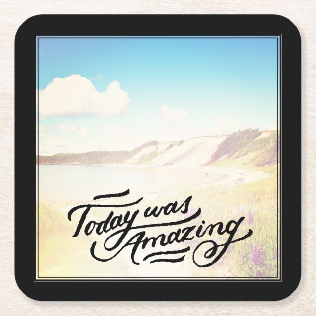 Dessous-de-verre Carré En Papier Aujourd'hui était extraordinaire (Devant)