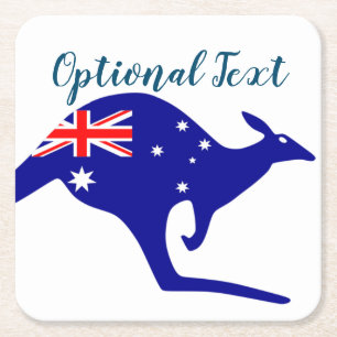 Dessous-de-verre Carré En Papier Australie Kangaroo & Drapeau