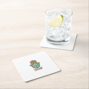 Dessous-de-verre Carré En Papier Autocollant de main Hamsa Kawaii marocain mignon