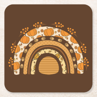 Dessous-de-verre Carré En Papier Automne/Automne Arc en arc-en-ciel