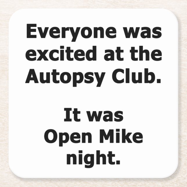 Dessous-de-verre Carré En Papier Autopsie Club (Devant)