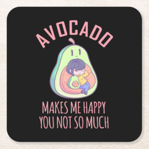 Dessous-de-verre Carré En Papier Avocado Me Rend Heureux