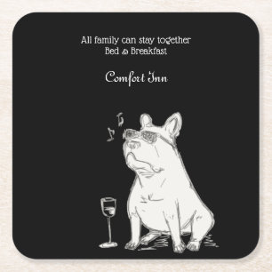 Dessous-de-verre Carré En Papier B&B Comfort Inn avec animaux de compagnie