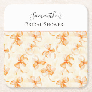 Dessous-de-verre Carré En Papier Baby Shower aux Rubans Orange